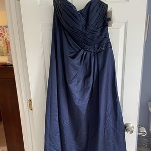 Davids bridal long satin bridesmaids dress